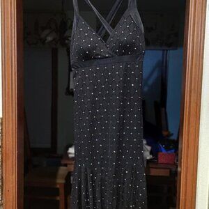 R&M Richards Black dress with rhinestones.